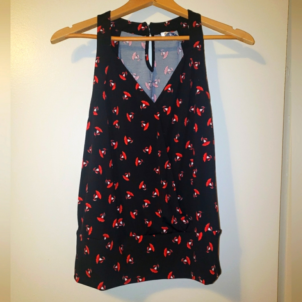Ricki's NWT Black & Red Floral Sleeveless Blouse